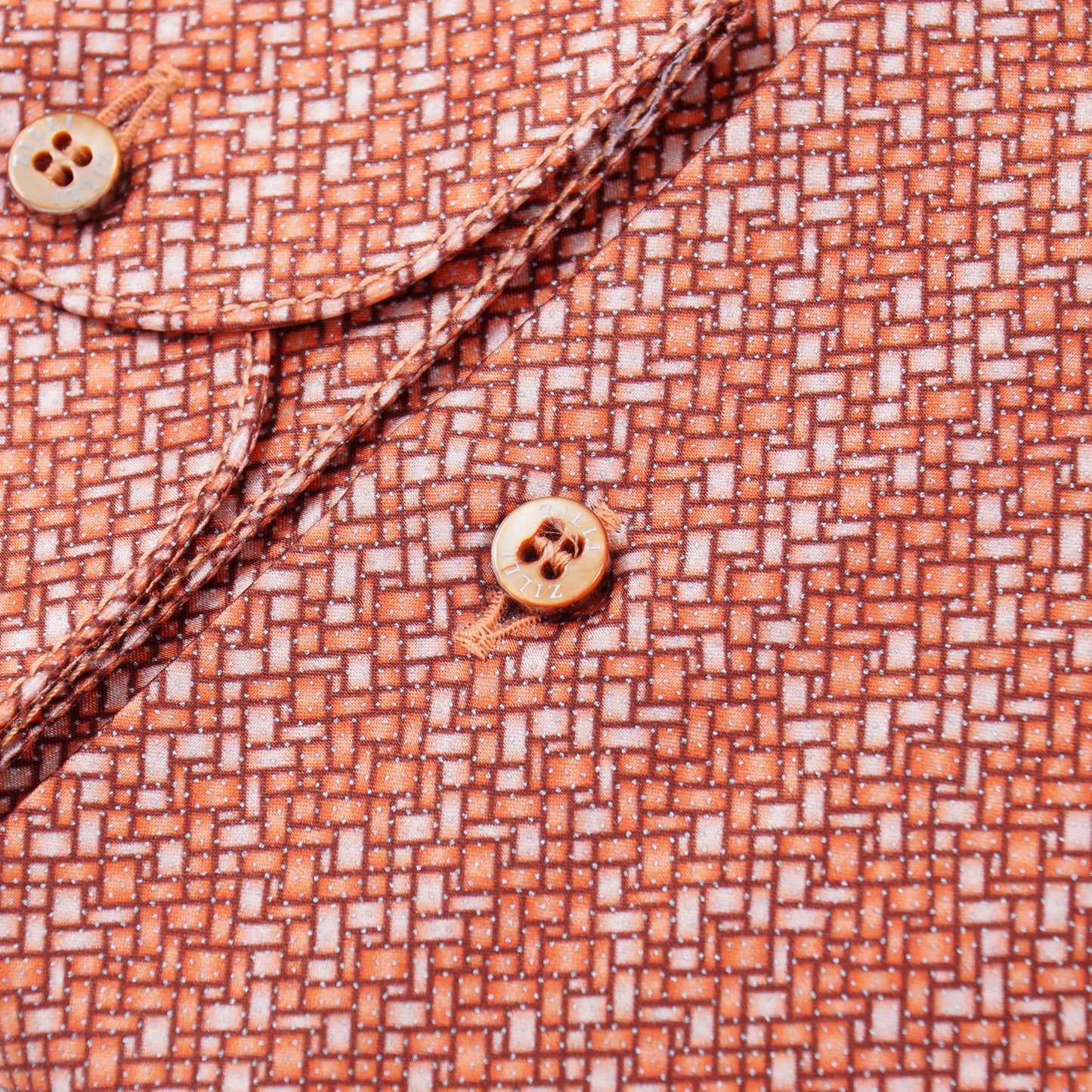 Zilli Silk Shirt in Orange Geometric Print - Top Shelf Apparel