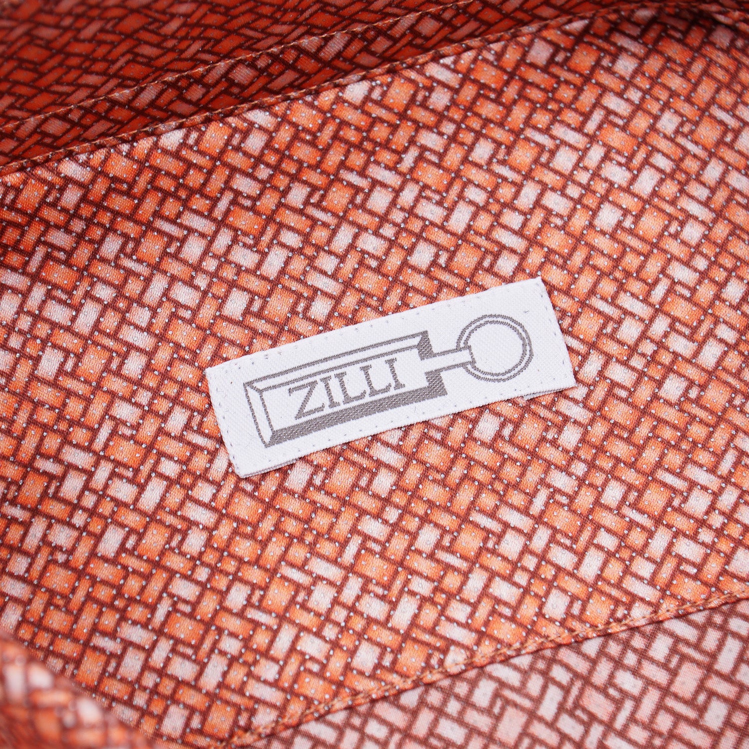 Zilli Silk Shirt in Orange Geometric Print - Top Shelf Apparel