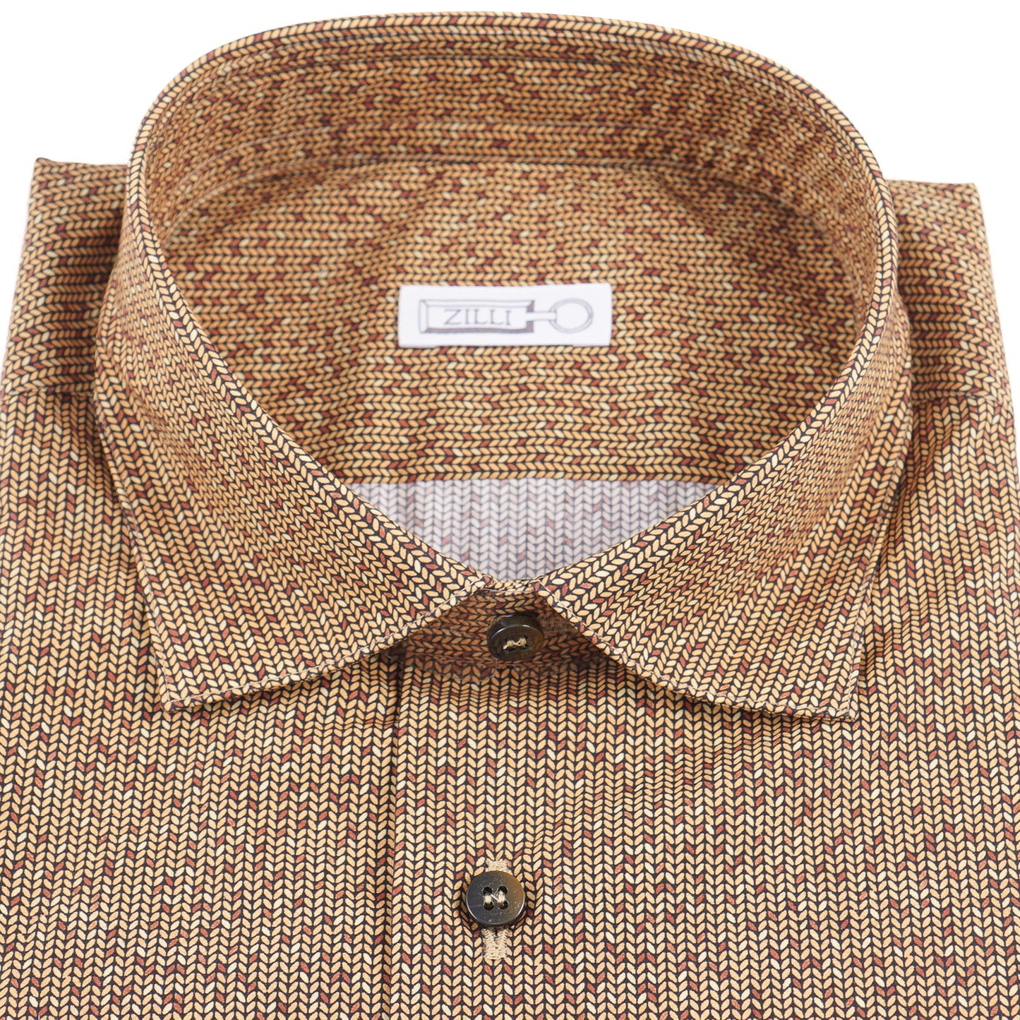 Zilli Cotton Shirt with Chevron Leaf Print - Top Shelf Apparel