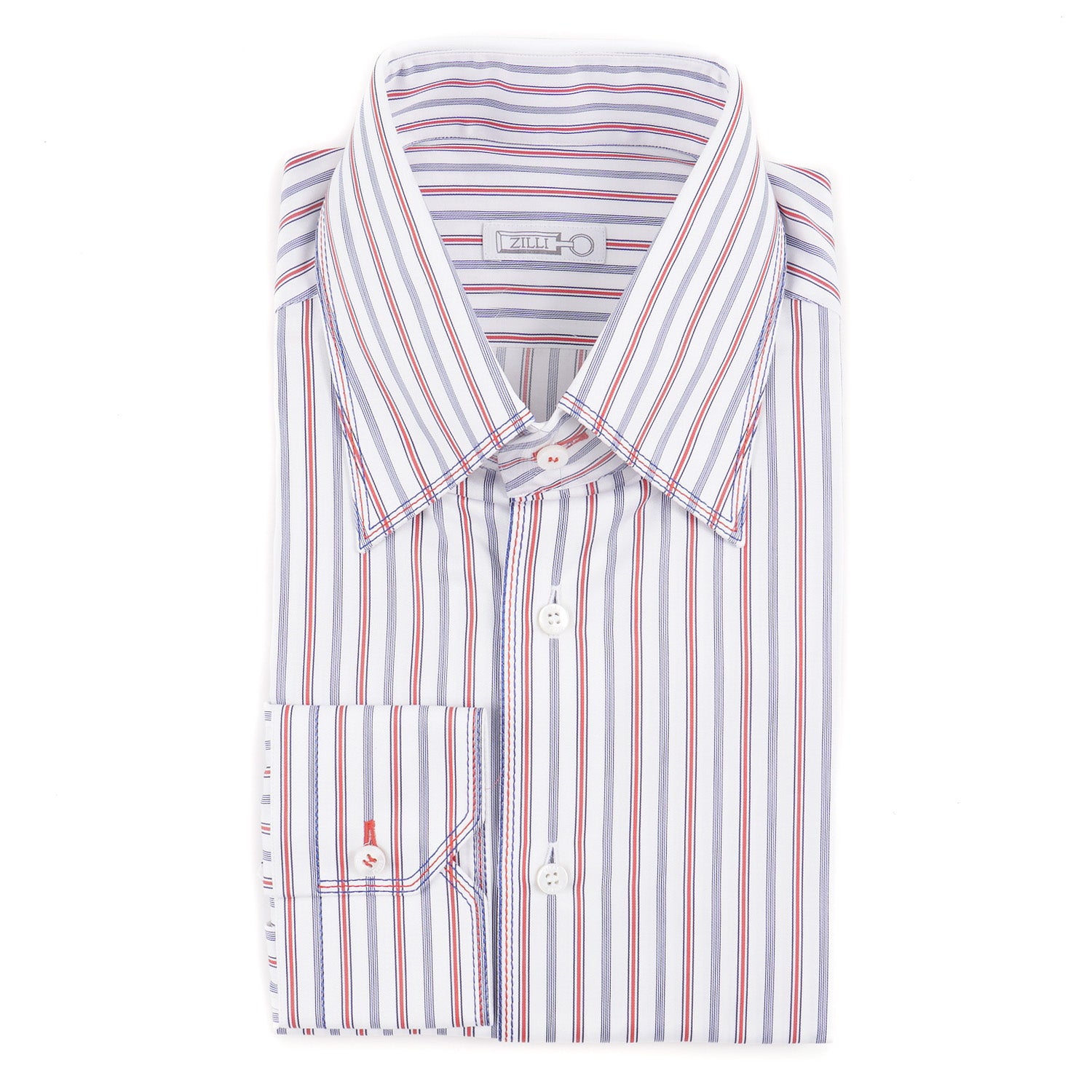 Zilli Striped Cotton Shirt with Triple Stitch - Top Shelf Apparel