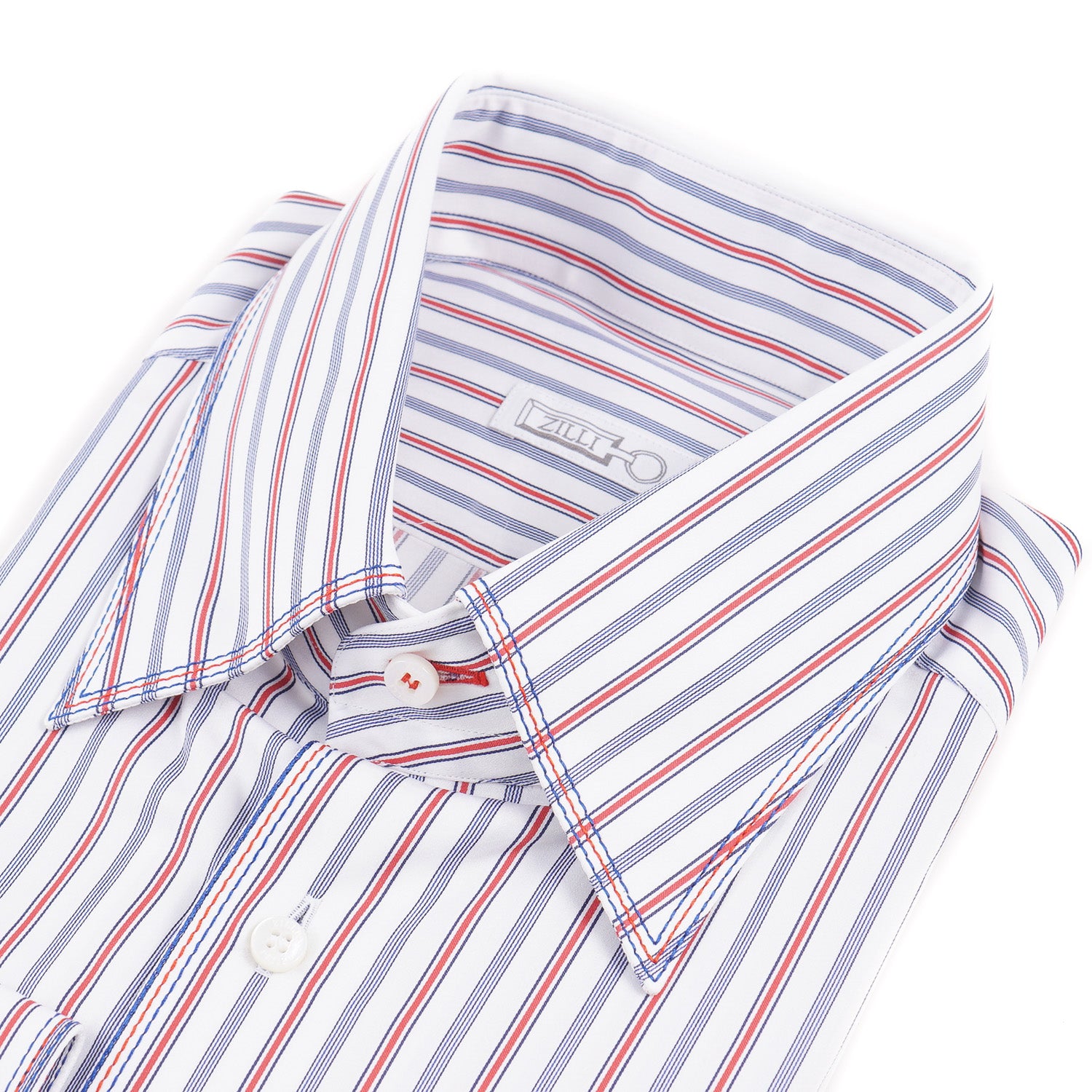 Zilli Striped Cotton Shirt with Triple Stitch - Top Shelf Apparel