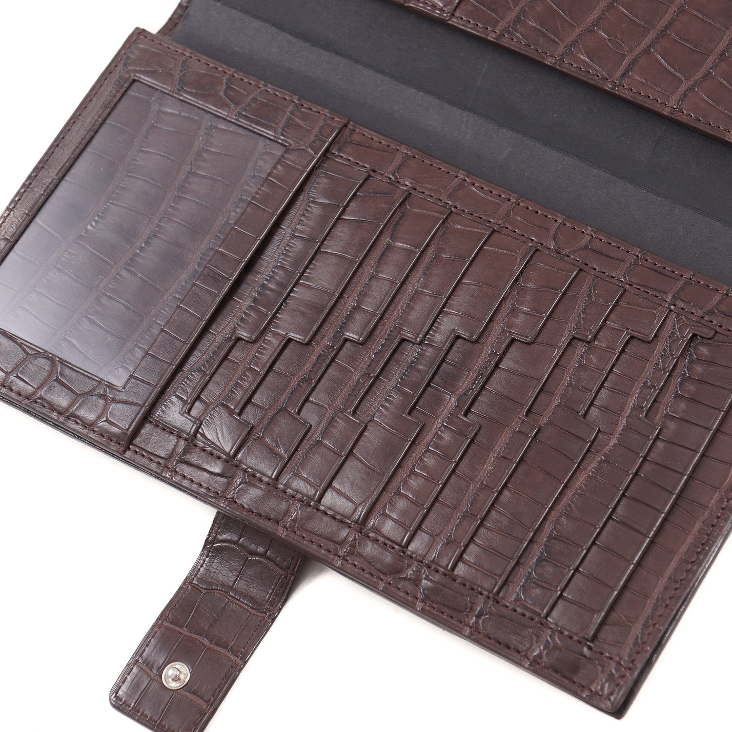 Alligator Multi-Card Long Bifold Wallet Alligator Suit Wallet for Men