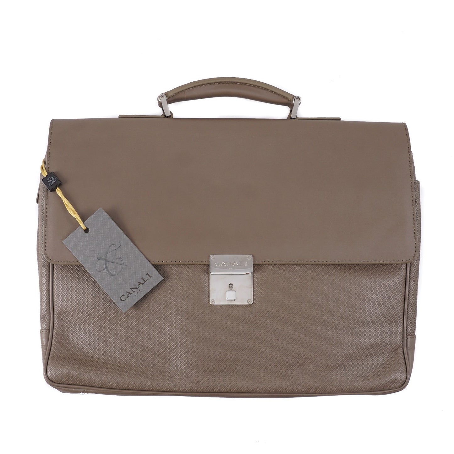 Canali Printed Leather Briefcase - Top Shelf Apparel