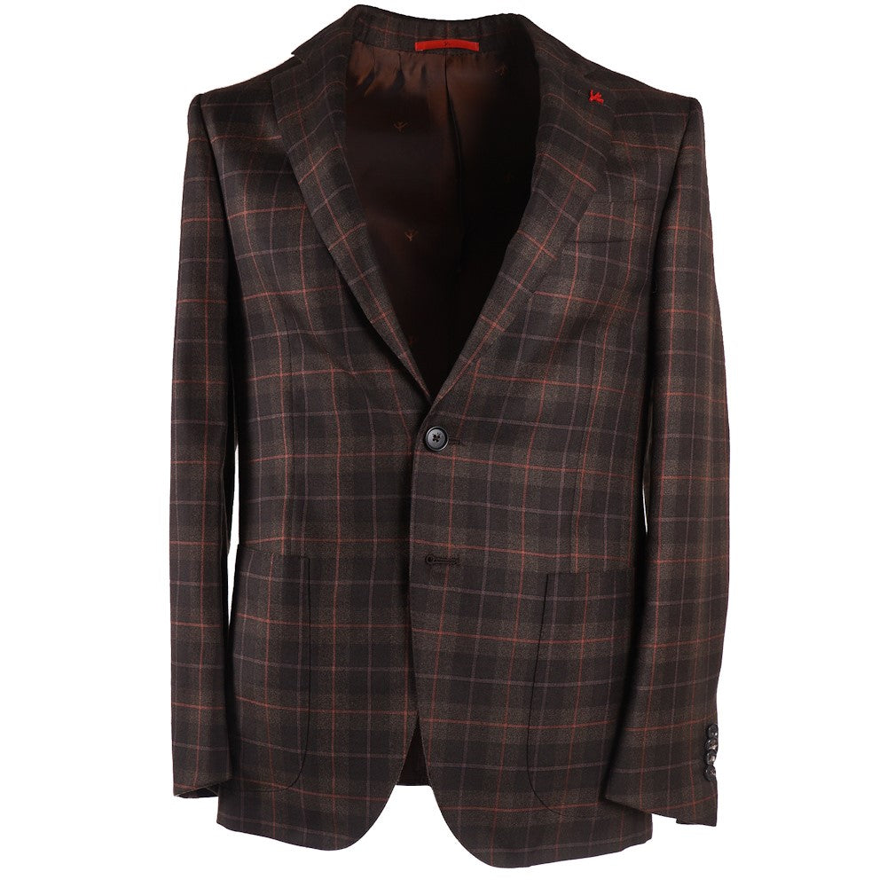 Isaia Layered Check Cashmere-Silk Sport Coat - Top Shelf Apparel