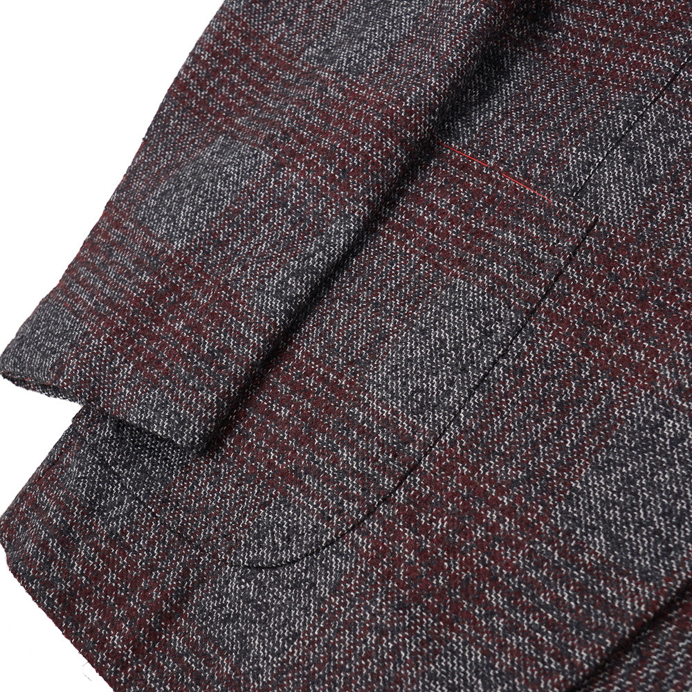 Isaia Gray-Burgundy Check Wool Sport Coat - Top Shelf Apparel