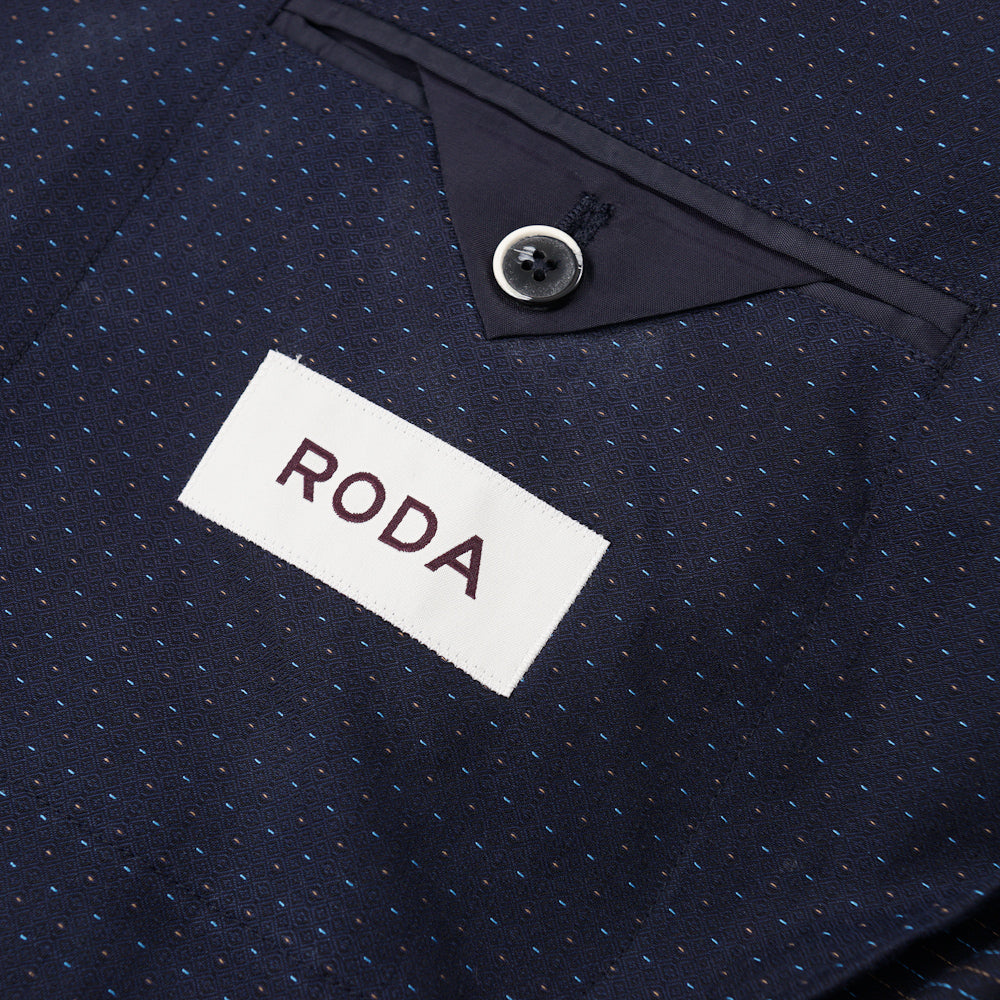 Roda Navy Jacquard Wool-Cotton Suit - Top Shelf Apparel