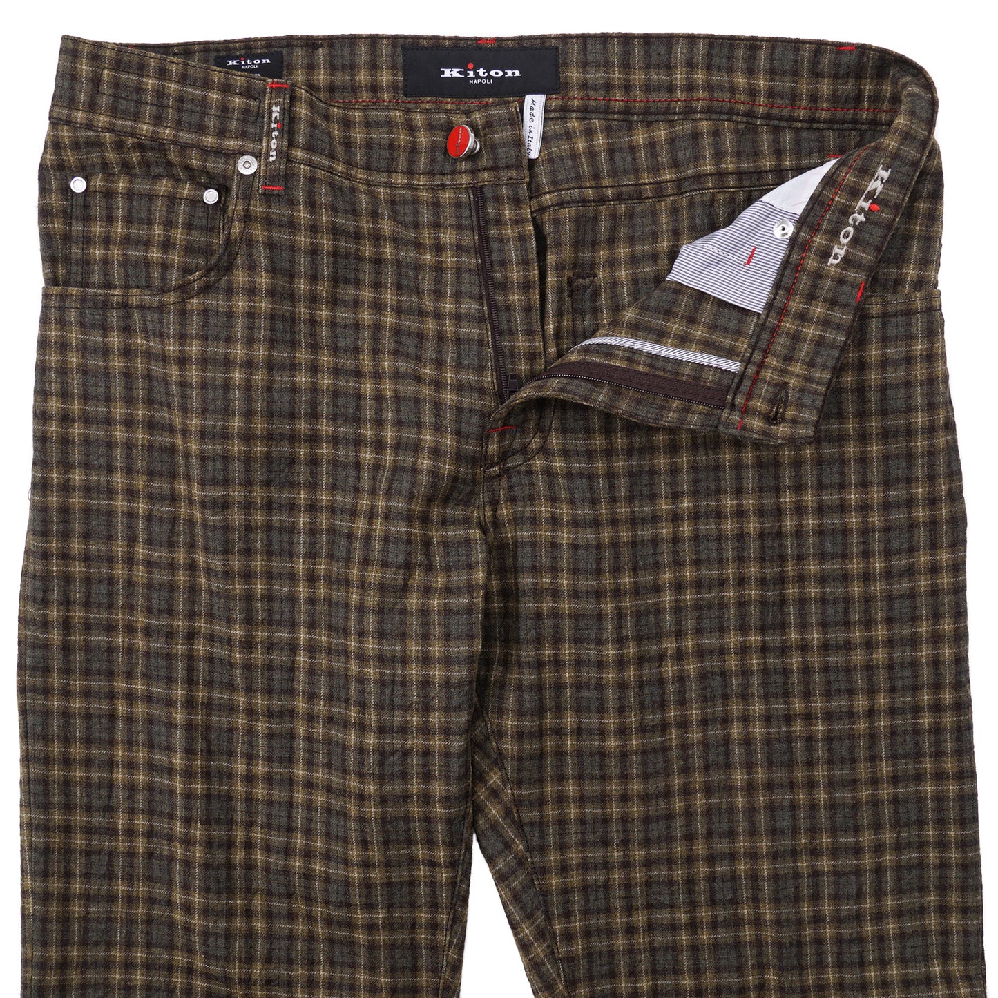 Kiton Slim Fit Five-Pocket Flannel Wool Pants - Top Shelf Apparel