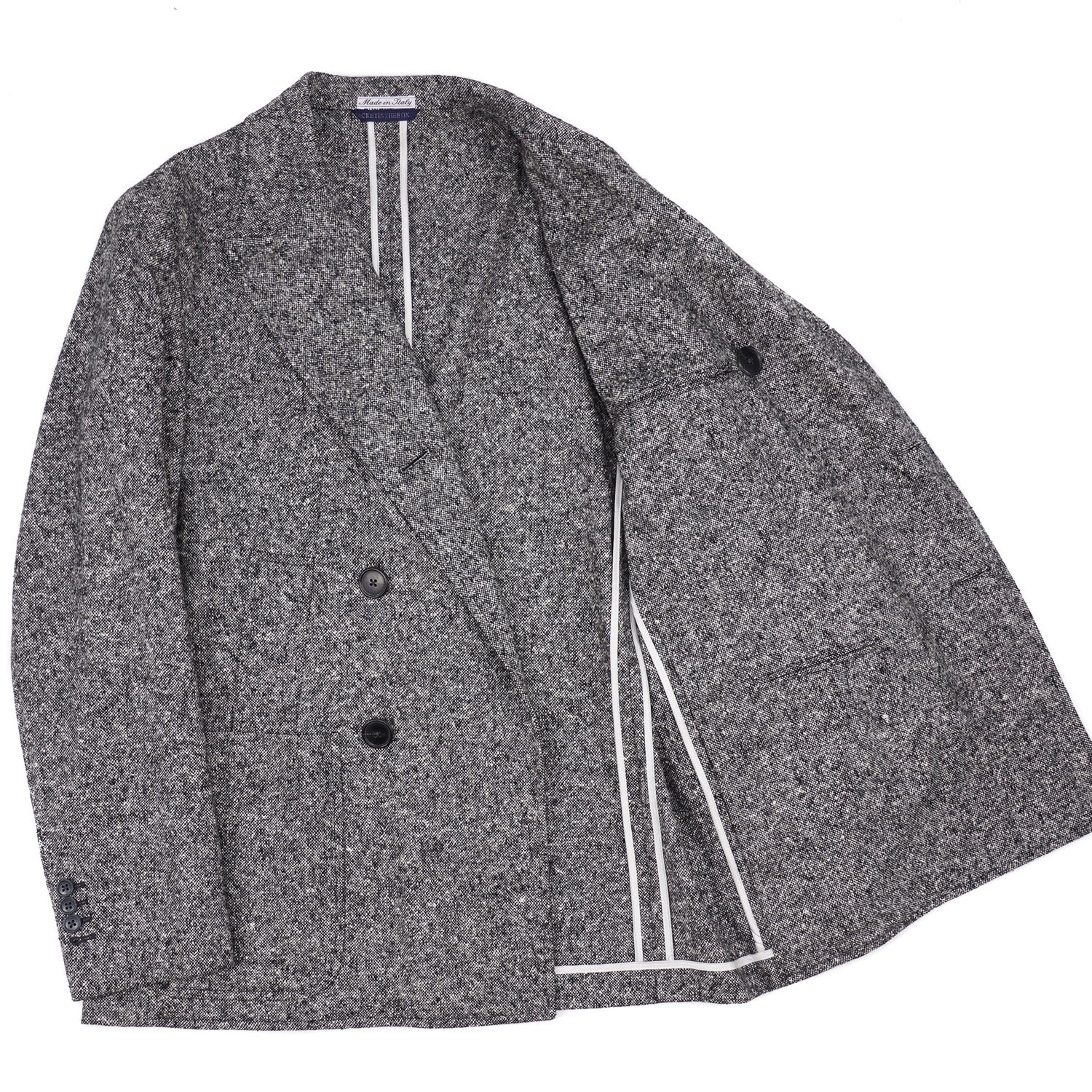 Belvest Donegal Tweed Wool-Silk Pea Coat - Top Shelf Apparel