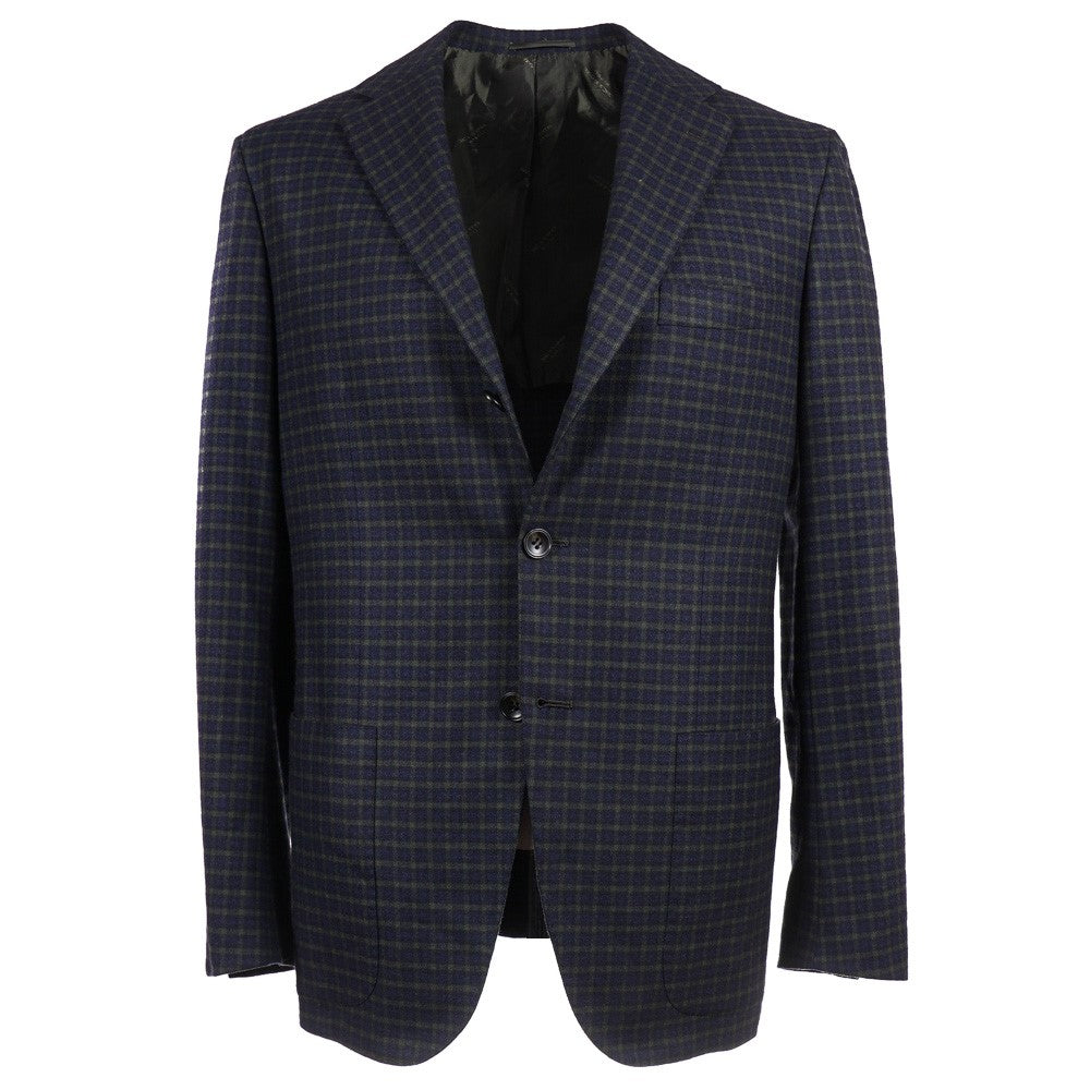 Kiton Blue Check Cashmere Sport Coat - Top Shelf Apparel