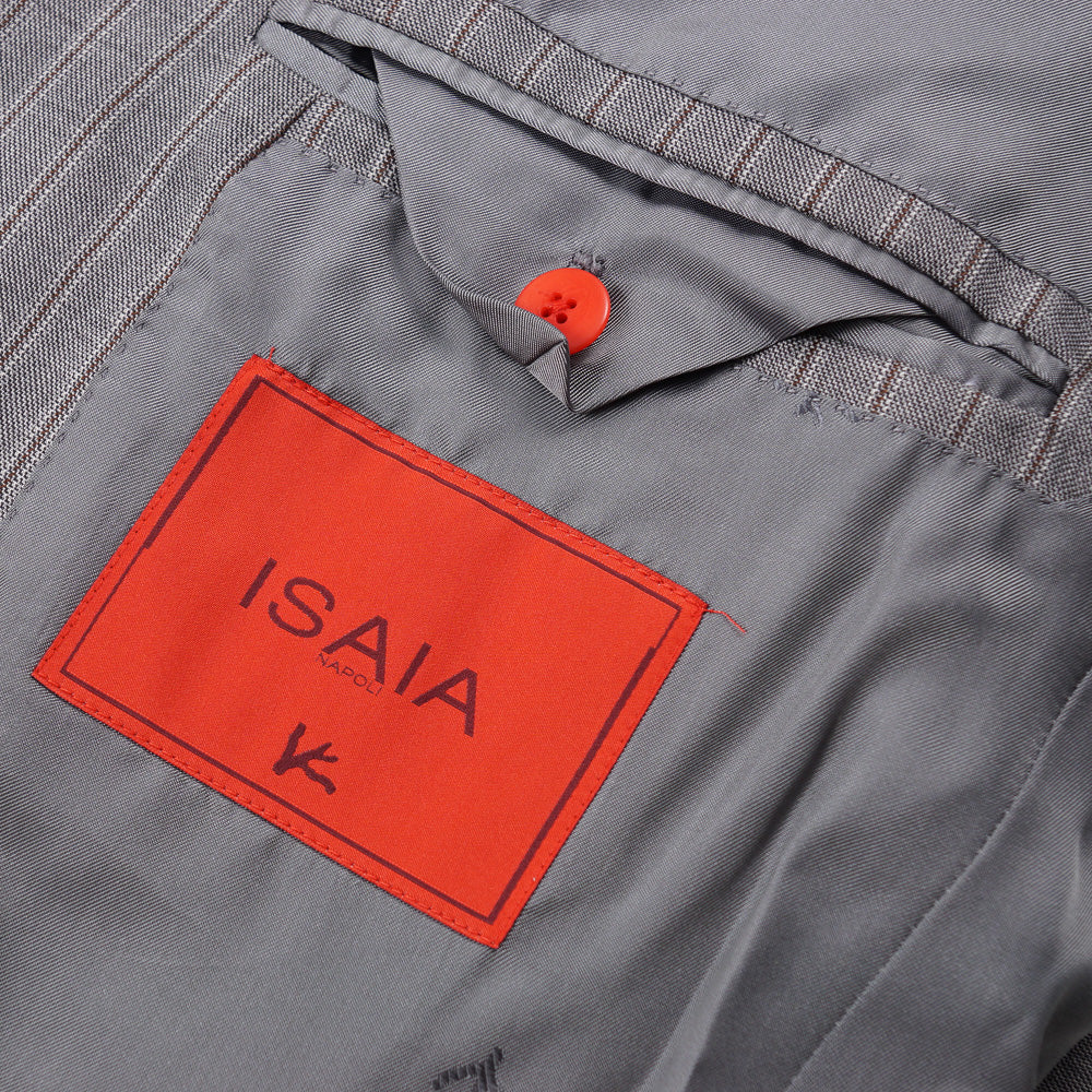 Isaia Light Gray Stripe 140s Wool Suit - Top Shelf Apparel