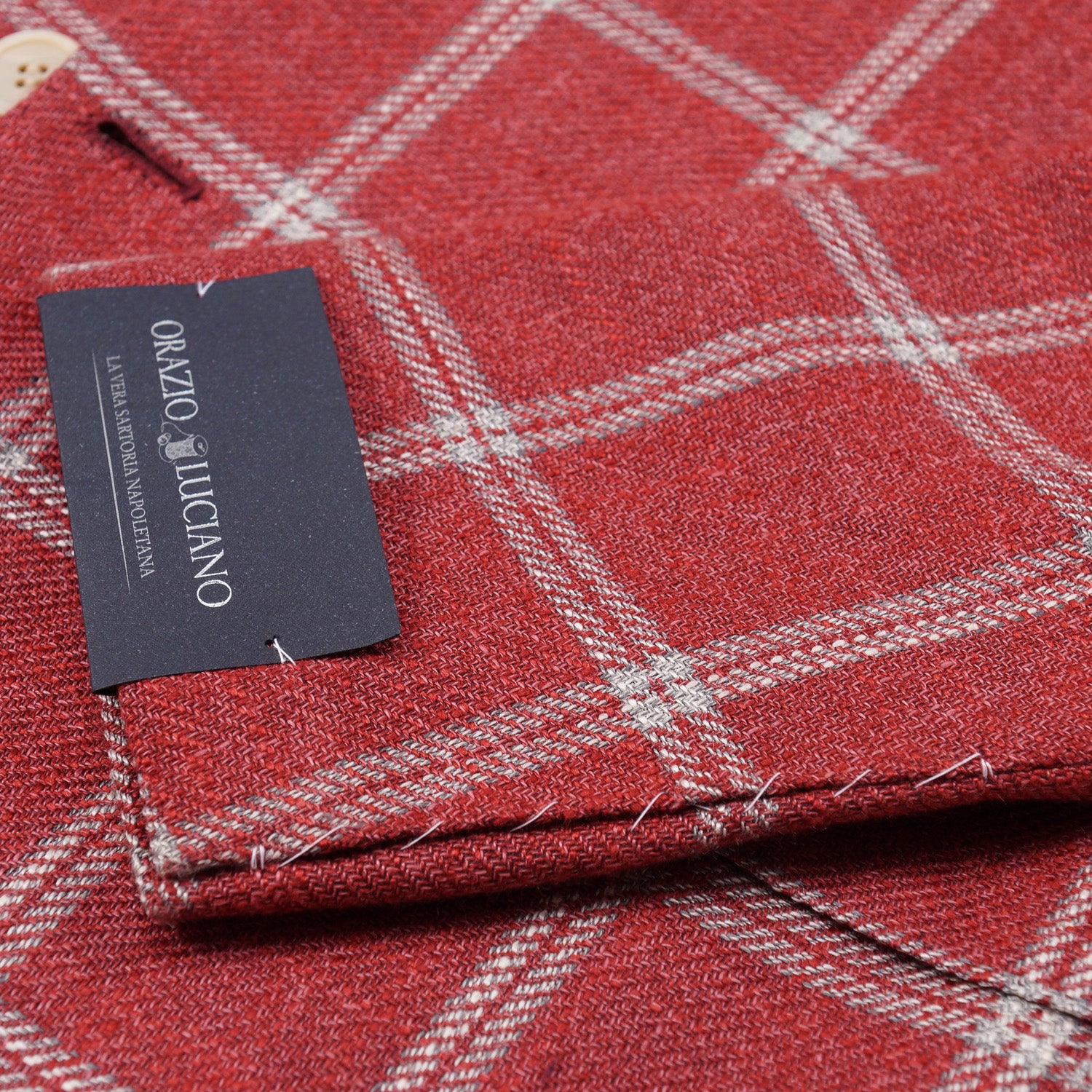 Orazio Luciano Windowpane Silk and Linen Sport Coat