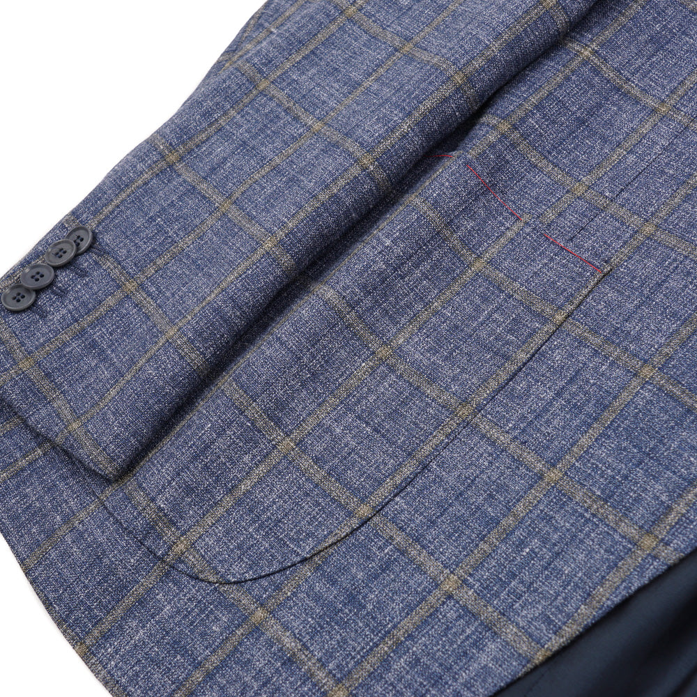 Isaia Blue Check Wool-Silk-Linen Sport Coat - Top Shelf Apparel