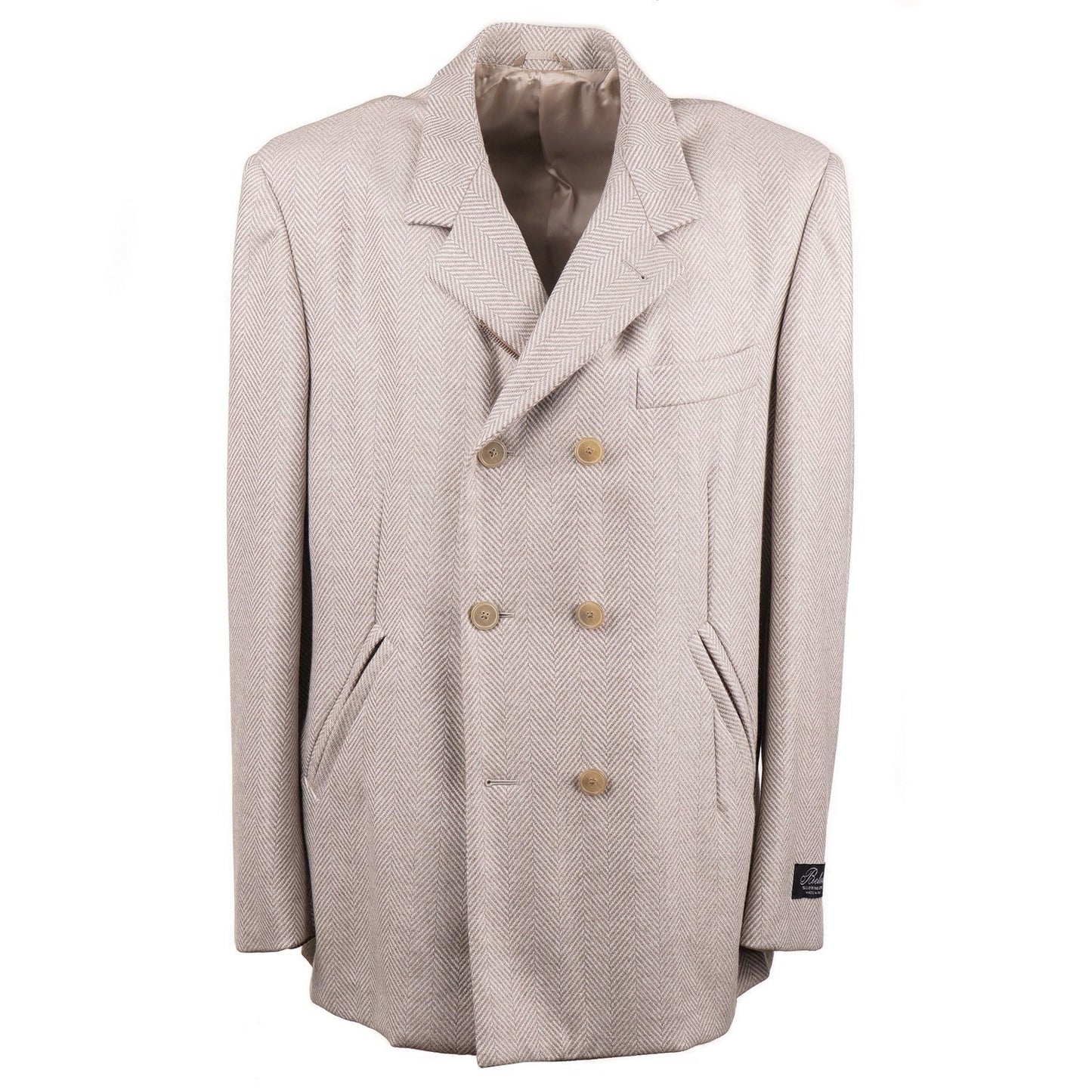 Belvest Herringbone Cashmere Pea Coat - Top Shelf Apparel