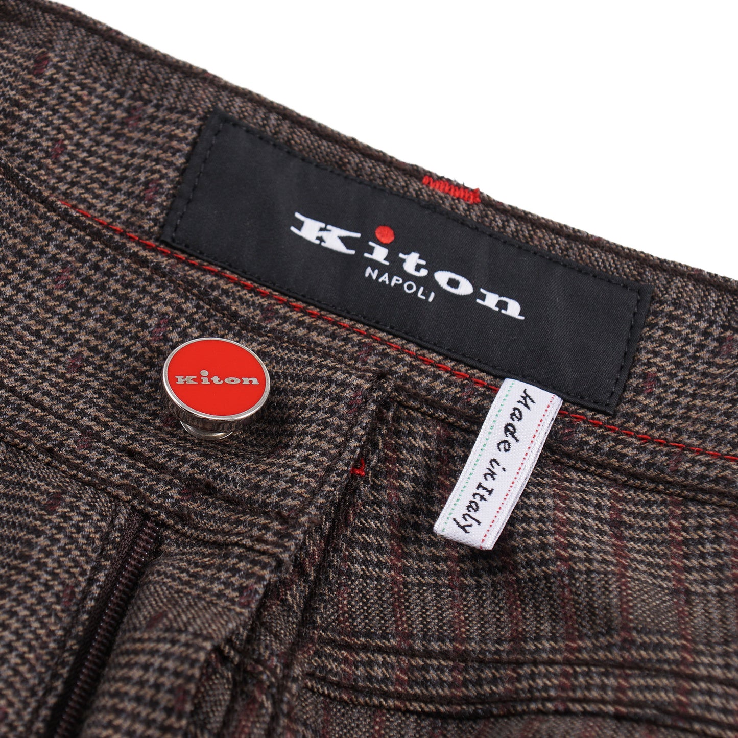 Kiton Slim Fit Five-Pocket Plaid Wool Pants - Top Shelf Apparel