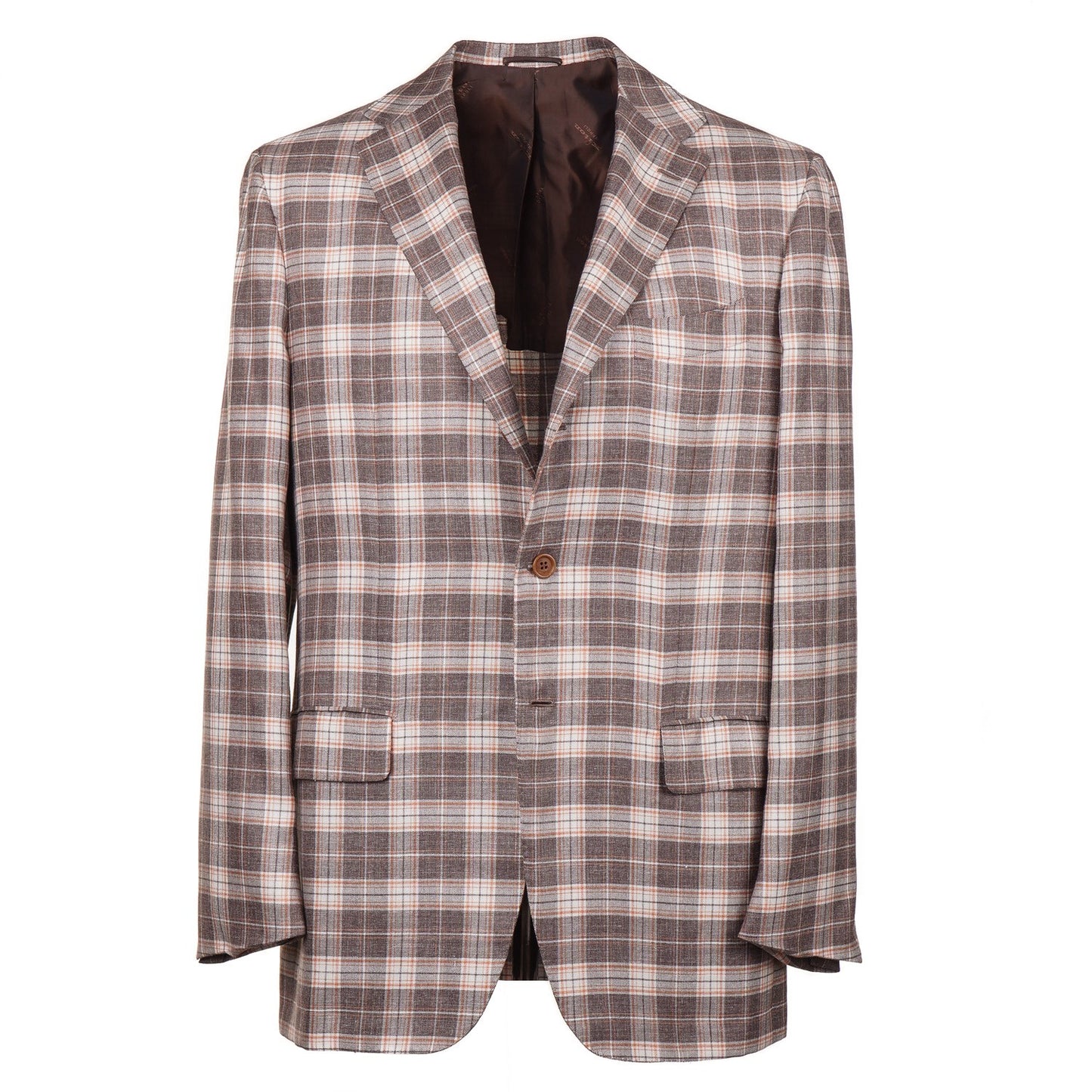 Kiton Layered Check Cashmere-Linen-Silk Sport Coat - Top Shelf Apparel