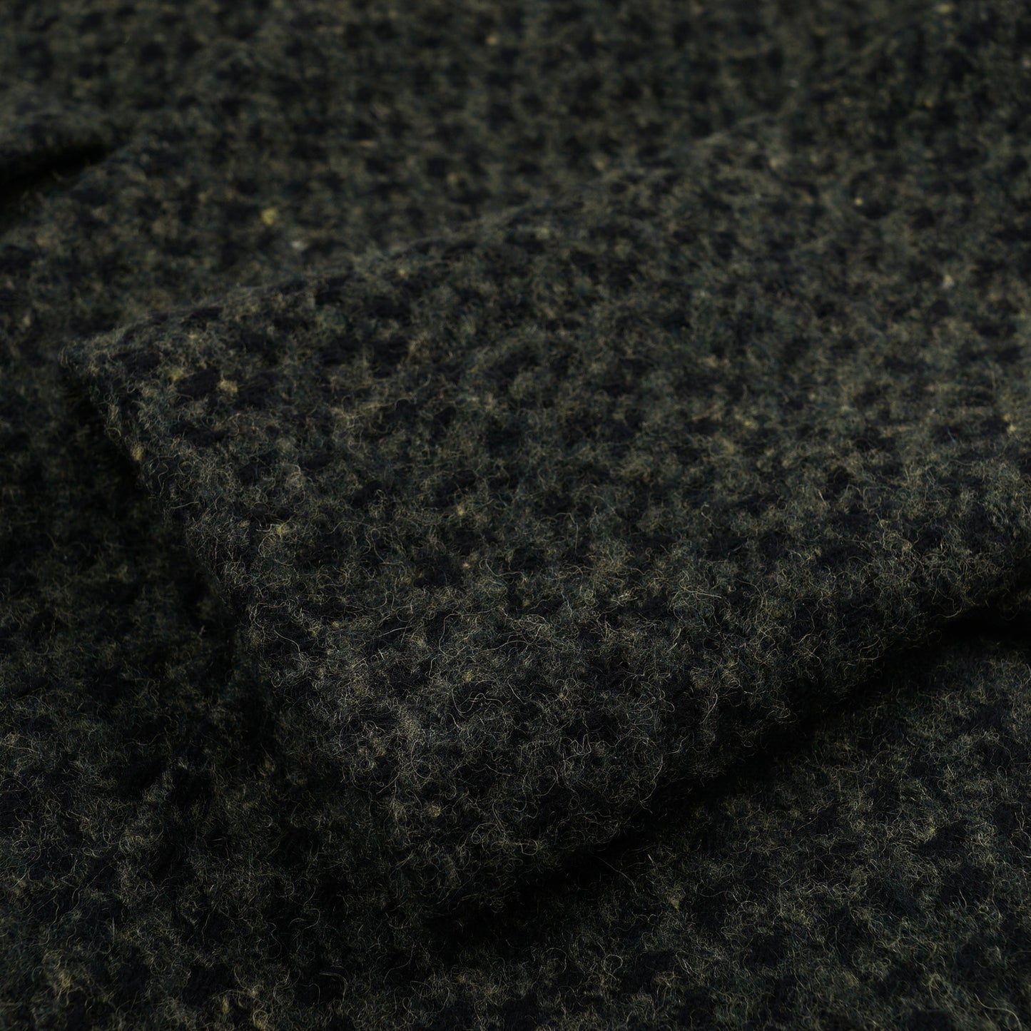 Kiton Dark Green Textured Boucle Wool Overcoat - Top Shelf Apparel