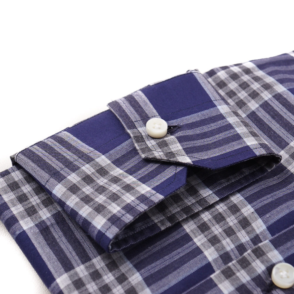 Mattabisch Cotton Shirt in Navy Check - Top Shelf Apparel
