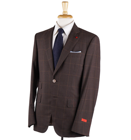 Isaia Brown Check 'Super 130s Travel' Wool Suit - Top Shelf Apparel