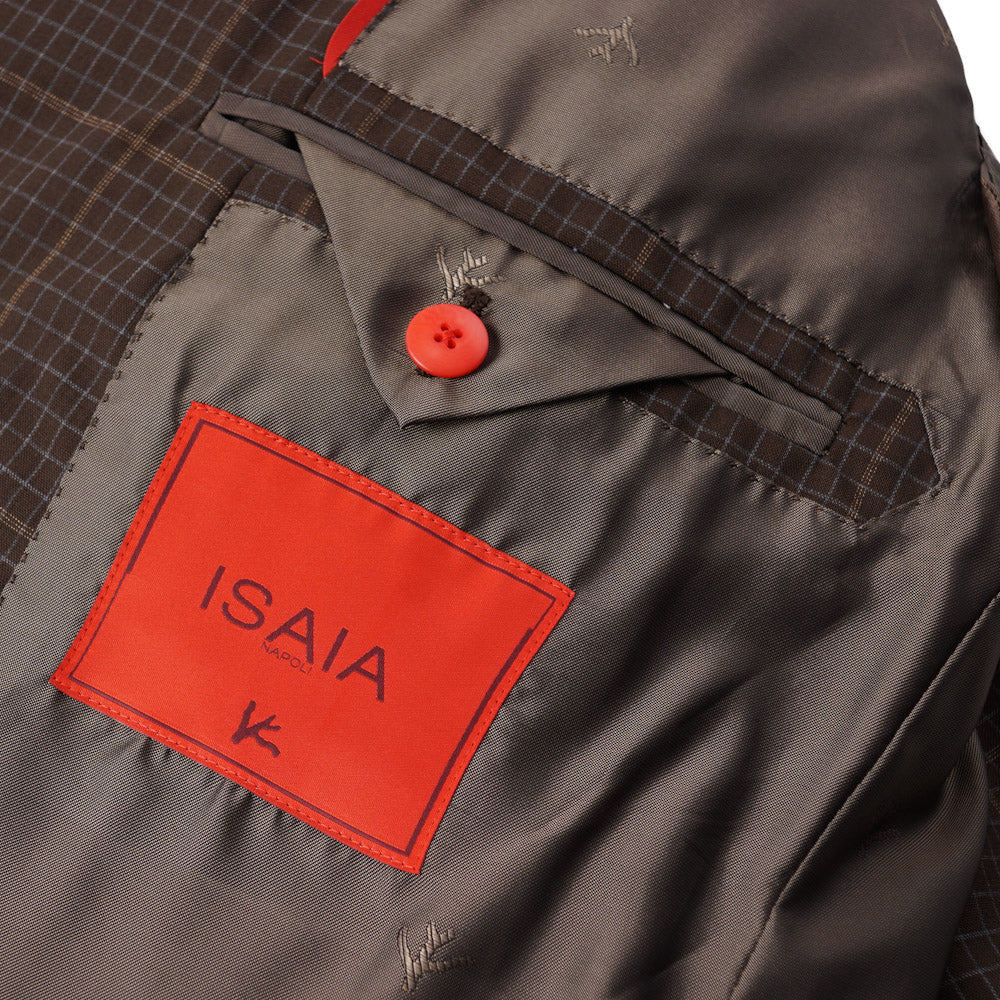 Isaia Brown Check 'Super 130s Travel' Wool Suit - Top Shelf Apparel