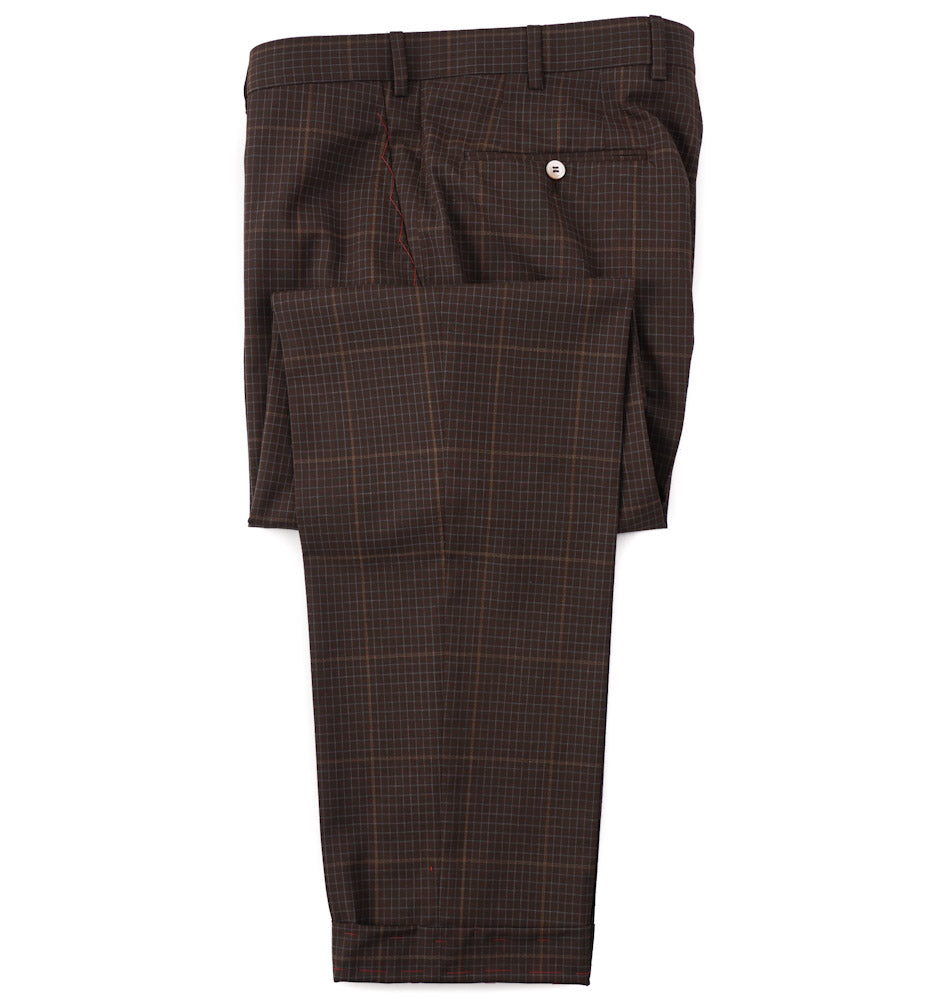 Isaia Brown Check 'Super 130s Travel' Wool Suit - Top Shelf Apparel