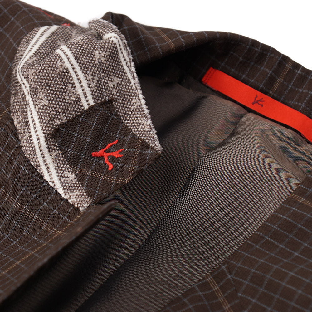 Isaia Brown Check 'Super 130s Travel' Wool Suit - Top Shelf Apparel