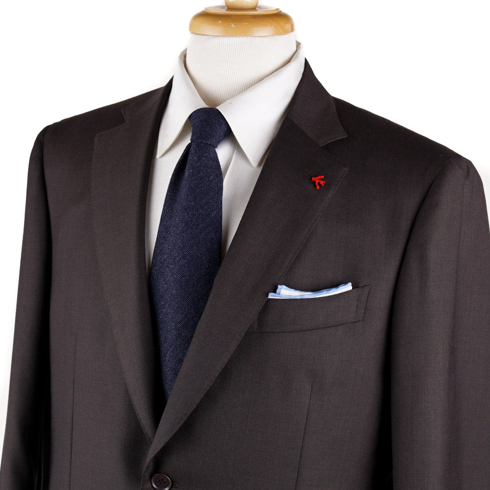 Isaia Brown Micro Patterned Super 130s Wool Suit - Top Shelf Apparel