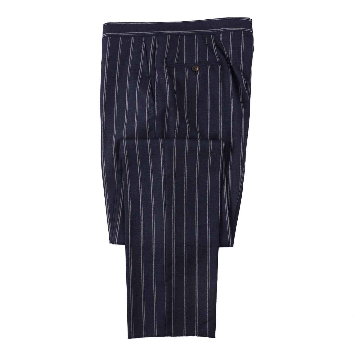 Orazio Luciano Navy Stripe Crisp Wool Suit - Top Shelf Apparel