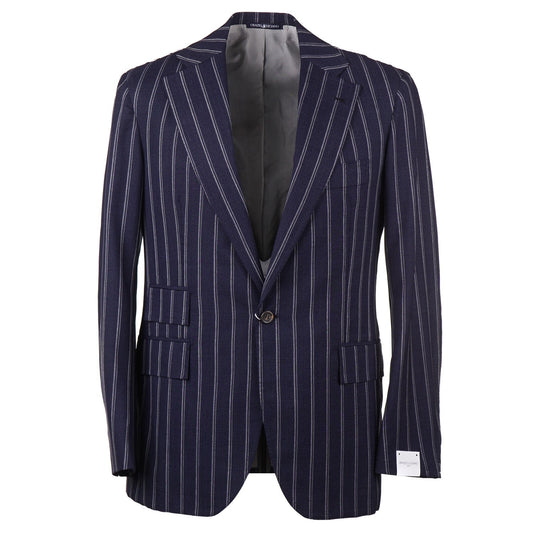 Orazio Luciano Navy Stripe Crisp Wool Suit - Top Shelf Apparel