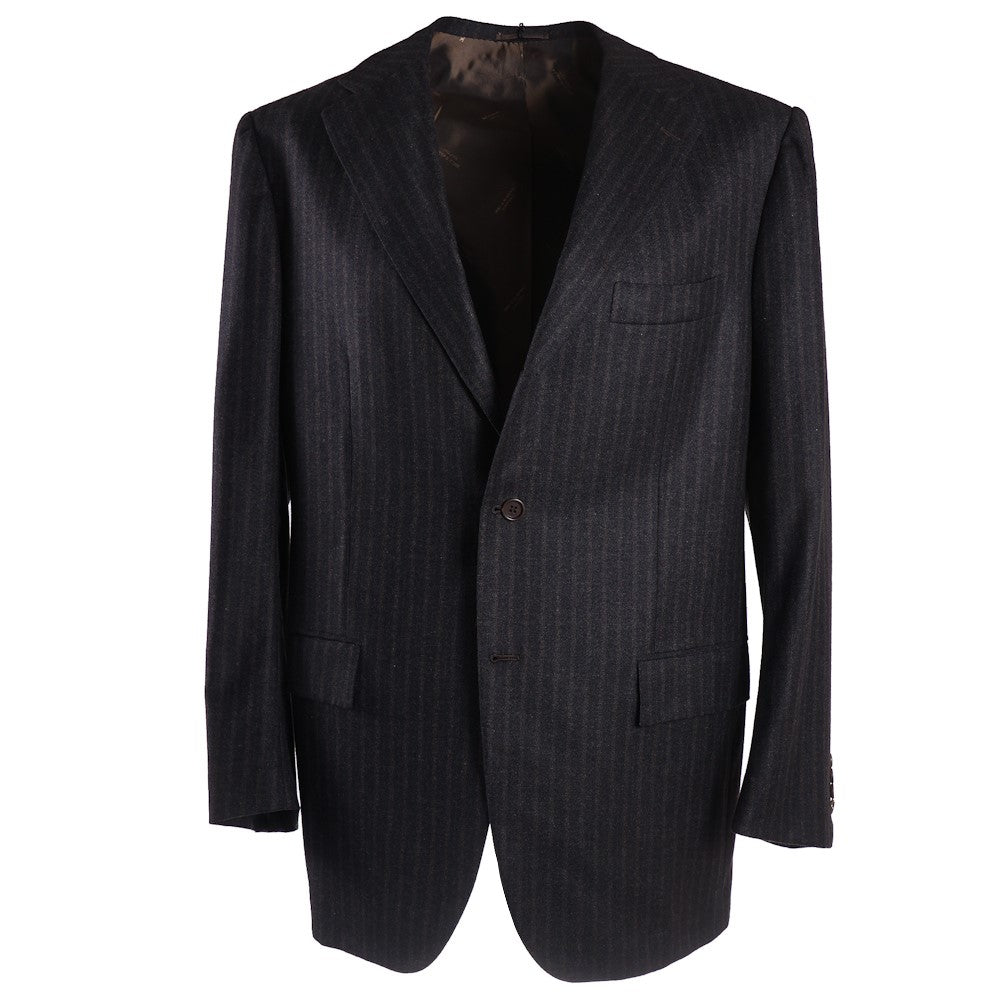 Kiton Dark Charcoal Stripe Cashmere Suit - Top Shelf Apparel