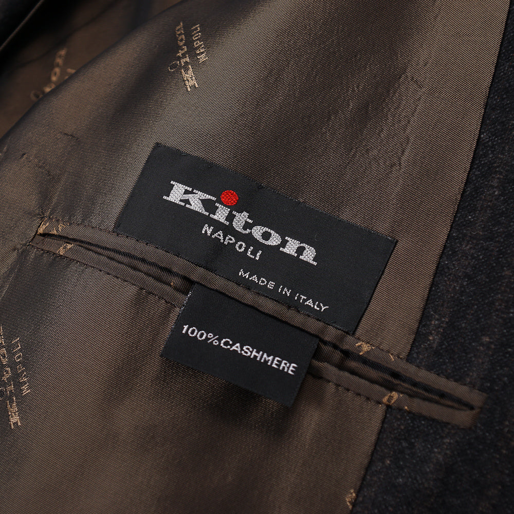 Kiton Dark Charcoal Stripe Cashmere Suit - Top Shelf Apparel