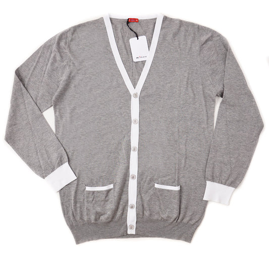 Kiton Lightweight Cotton Cardigan Sweater in Gray - Top Shelf Apparel