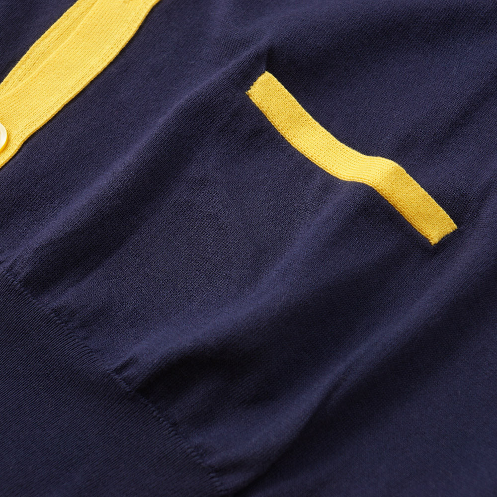 Kiton Lightweight Cotton Cardigan Sweater in Navy - Top Shelf Apparel
