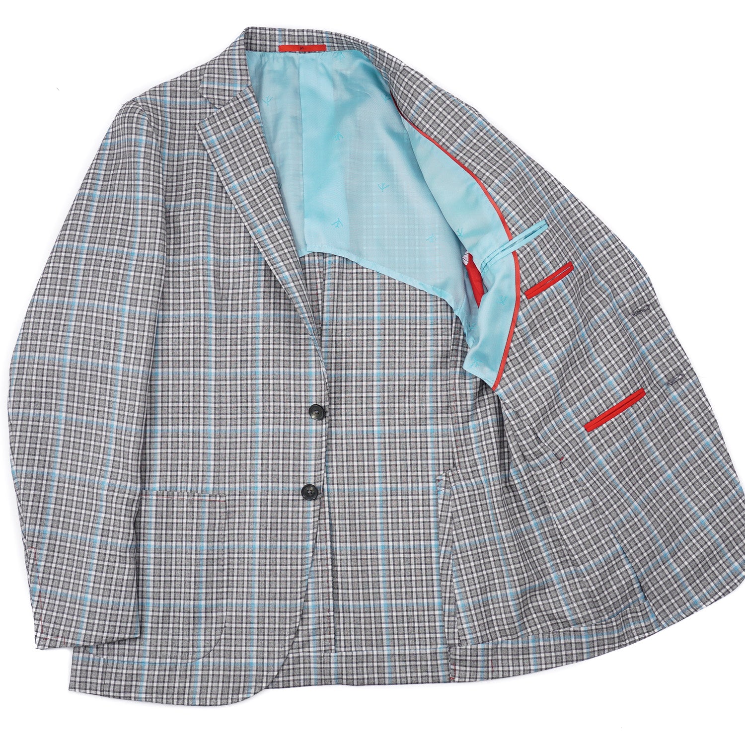 Isaia Layered Check Wool and Silk Sport Coat - Top Shelf Apparel
