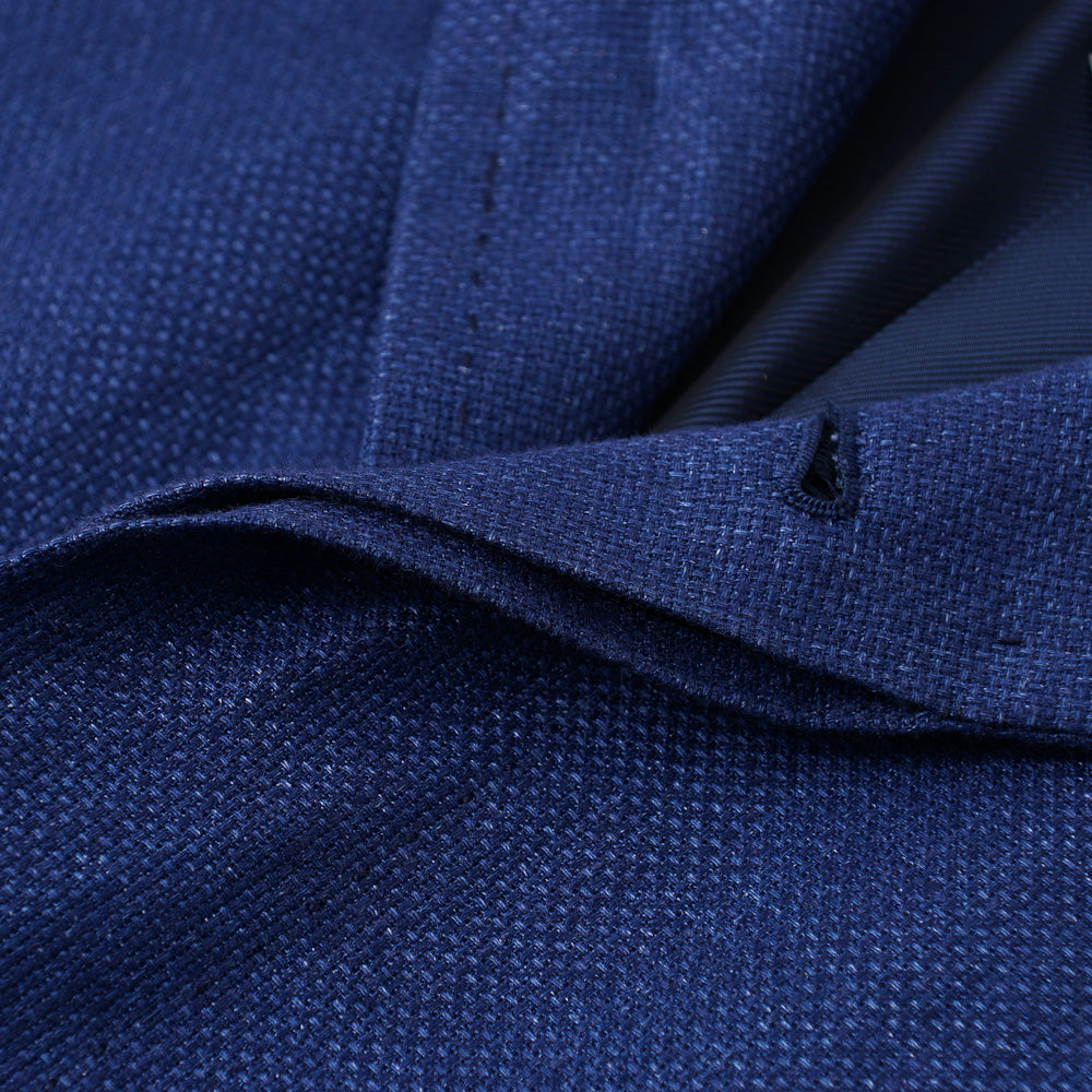 Kiton Royal Blue Woven Linen Jacket - Top Shelf Apparel