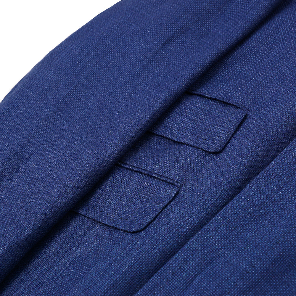 Kiton Royal Blue Woven Linen Jacket - Top Shelf Apparel