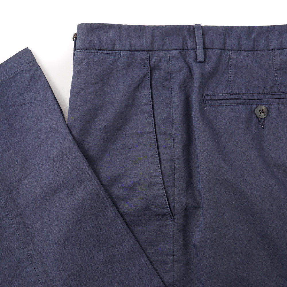 Boglioli Cotton-Linen Pants in Navy Blue - Top Shelf Apparel